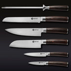 Damascus Steel Knife Set, 6-pc (Espresso)